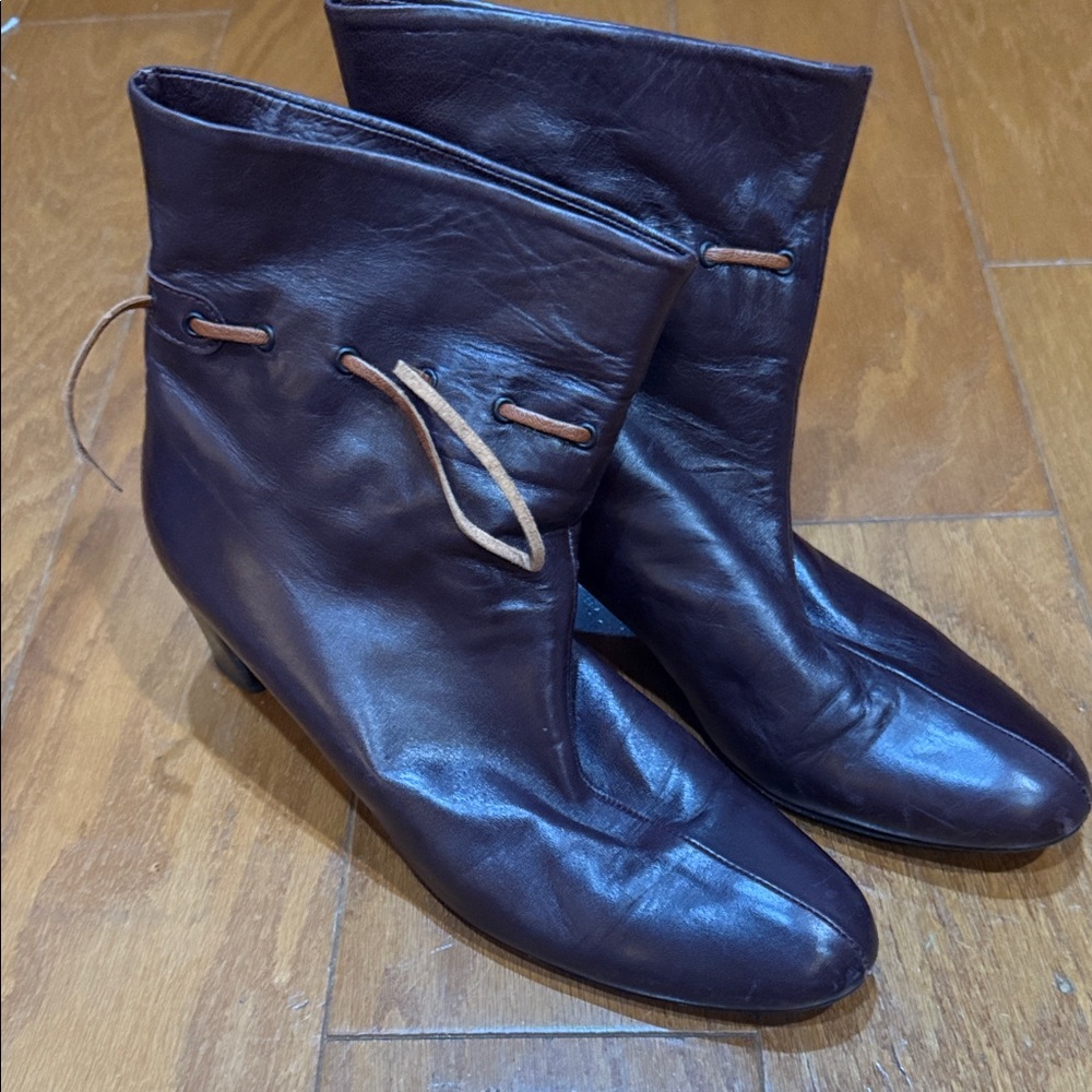 Valerie Salacroux Sz 9 Chic Dark Wine Brown Ankle Boot